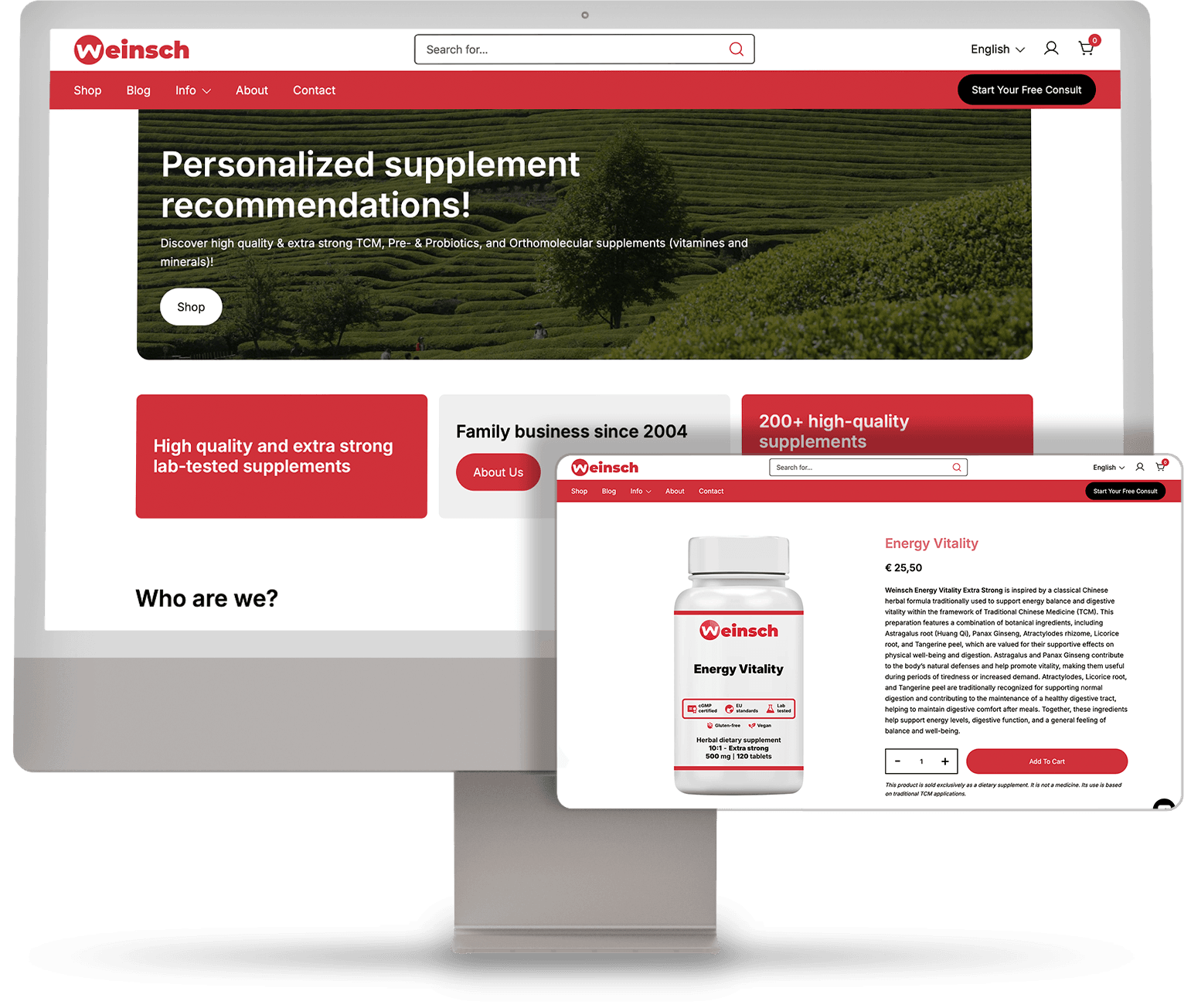 VitaTCM Weinsch with overlay webshop mockup